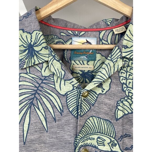 Tommy Bahama 100% Silk Men’s 2XL Island Modern Aloha Camp Shirt Marlin Pineapple - Picture 7 of 16